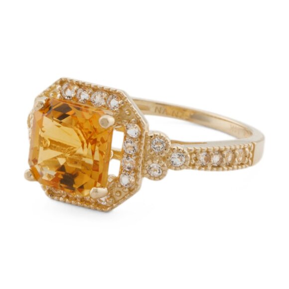 GEMOLIO 14kt Gold Citrine And Topaz Fancy Ring - Picture 1 of 2